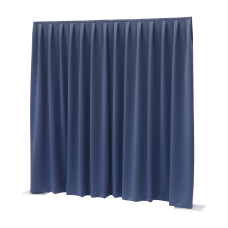 Verhuur Wentex Pipe & Drape systeem 3x3 blauw geplooid (per 3 meter)