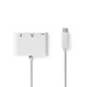 Verhuur USB-C-Adapterkabel Type-C Male - USB-A Female + Type-C Female + HDMI -uitgang | 0,2 m | Wit