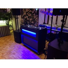 Verhuur GIGBOOTH Black DJ bar op wielen incl. LED verlichting inclusief 2x CDJ2000NXS2 / DJM900NXS2